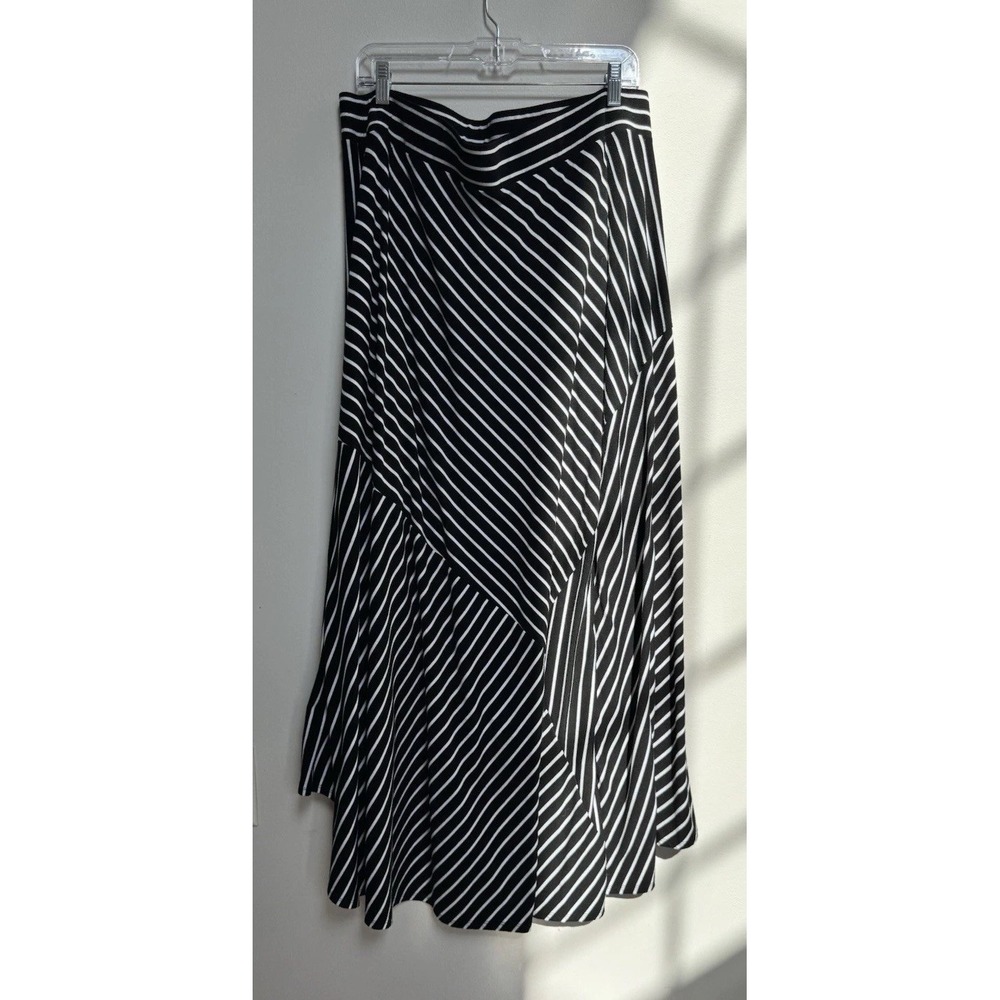 Torrid Hi-Low Maxi Skirt Sz 1 = 14 16 Black White Stripes Nautical Yacht Coastal - Picture 9 of 16